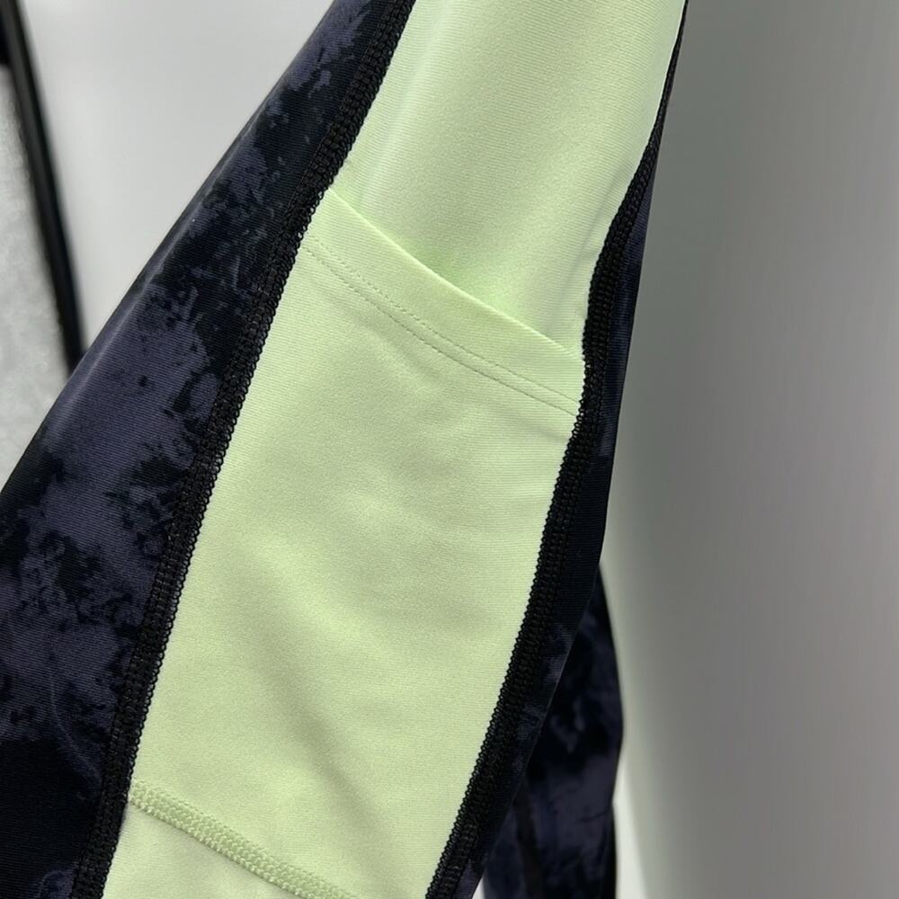 Under Armour Project Rock High Rise Compression Ankle Leggings - Blue/Lime - XS - Picture 3 of 7